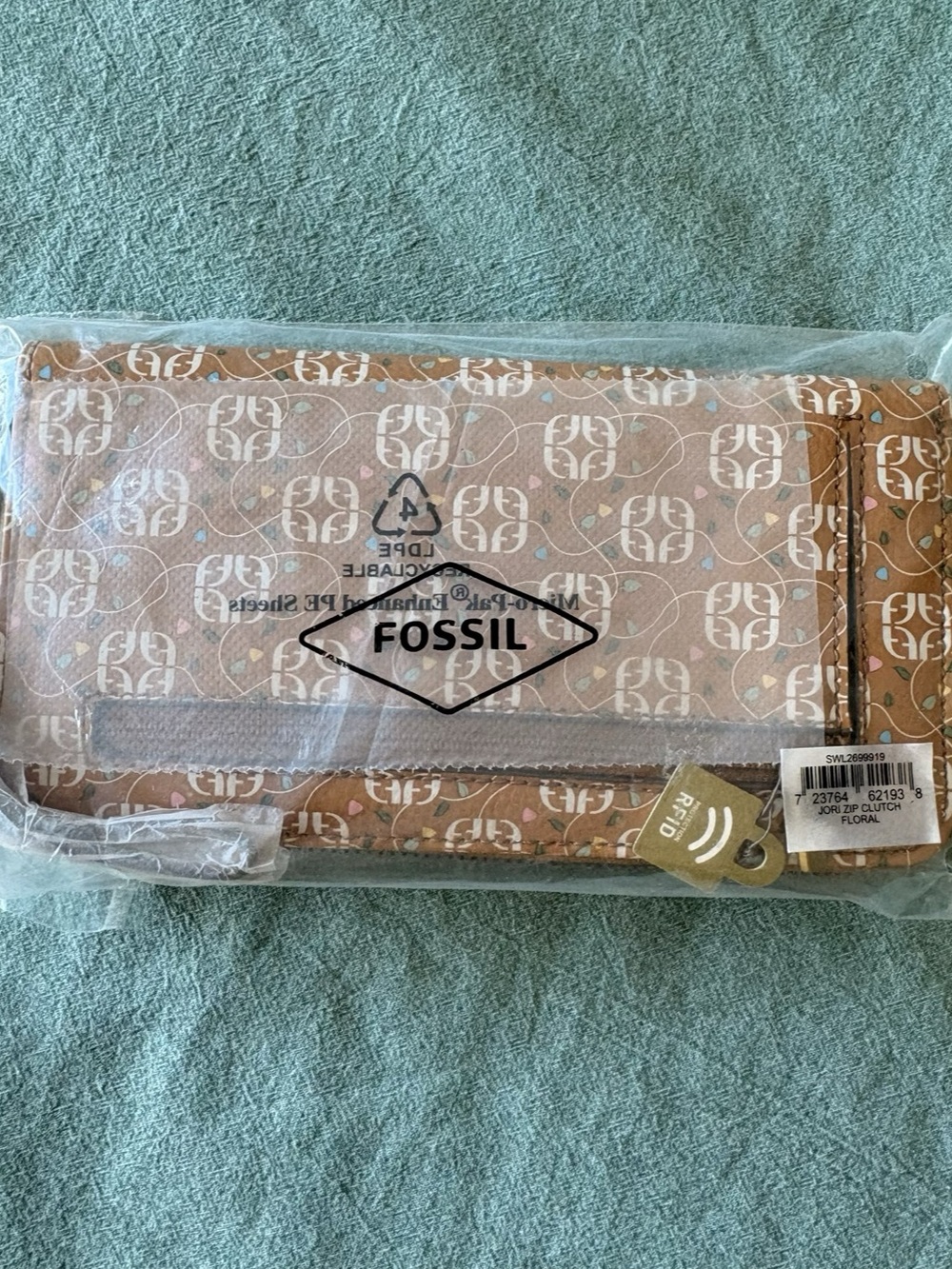 NWT Fossil Jori Floral Zip Clutch RFID Wristlet Wallet + Gift Bag - Picture 4 of 11